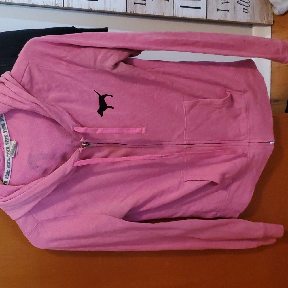 Pink Victoria secret zip up hoodie
